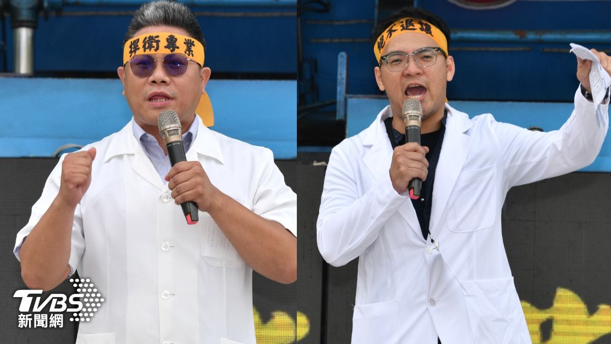 中藥商後人、藥師謝皓丞藥師(左)及販售小兒驚風散的中藥商後人江振聿(右)也站出來反對。(圖/胡瑞麒攝)