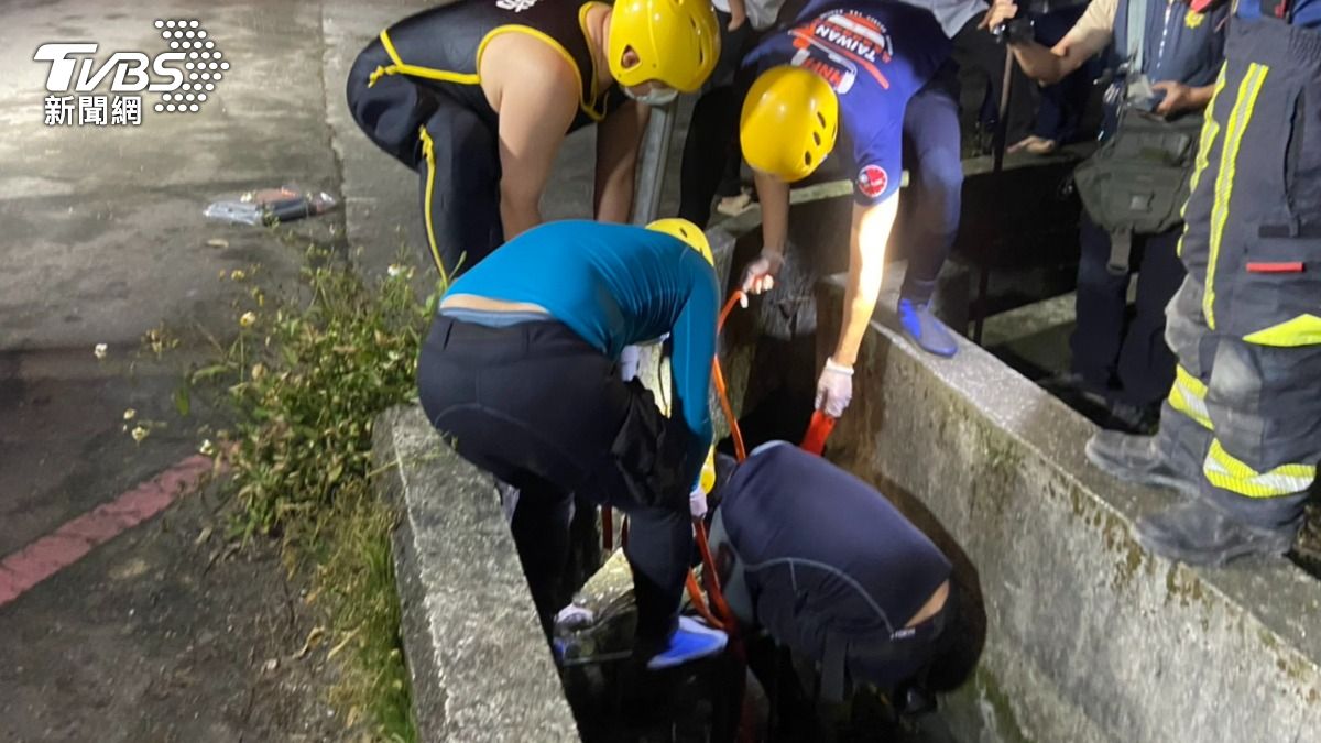 花蓮水圳「棉被包屍」滲血水飄惡臭 打撈赫見拉不拉多狗屍