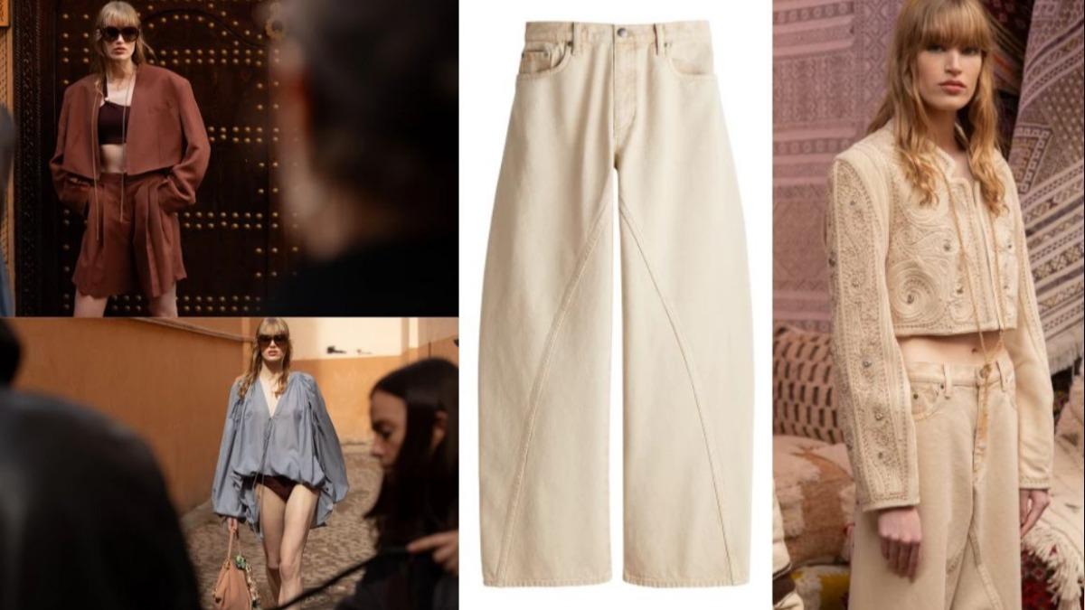 最新一季的 H&M Studio 系列中「米色彎刀寬褲」以獨特的剪裁與流暢的線條讓人眼前一亮。（圖／H&M Studio提供）