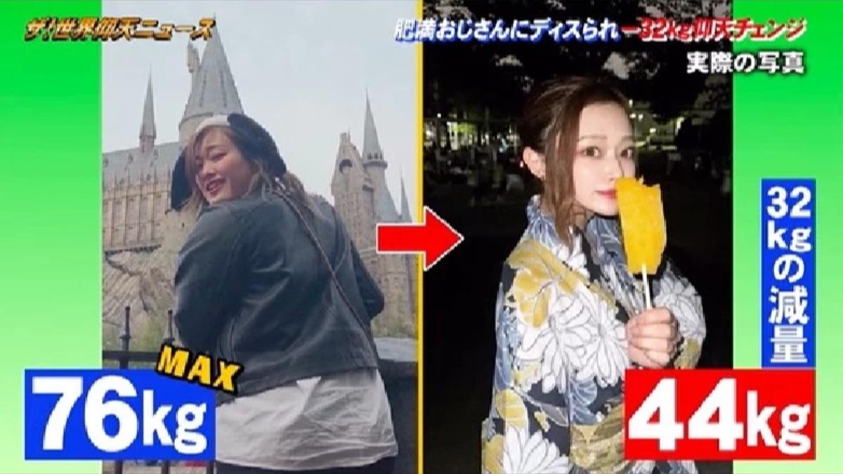 從胖妹變女神！日妞3年「狠甩32公斤」登節目　瘦身秘訣大公開