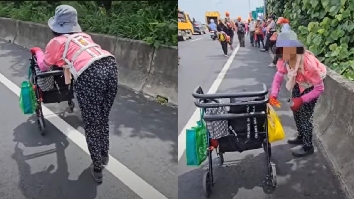 肌肉萎縮彎90度!嬤為「與媽祖之約」 推輪椅走2天身影曝
