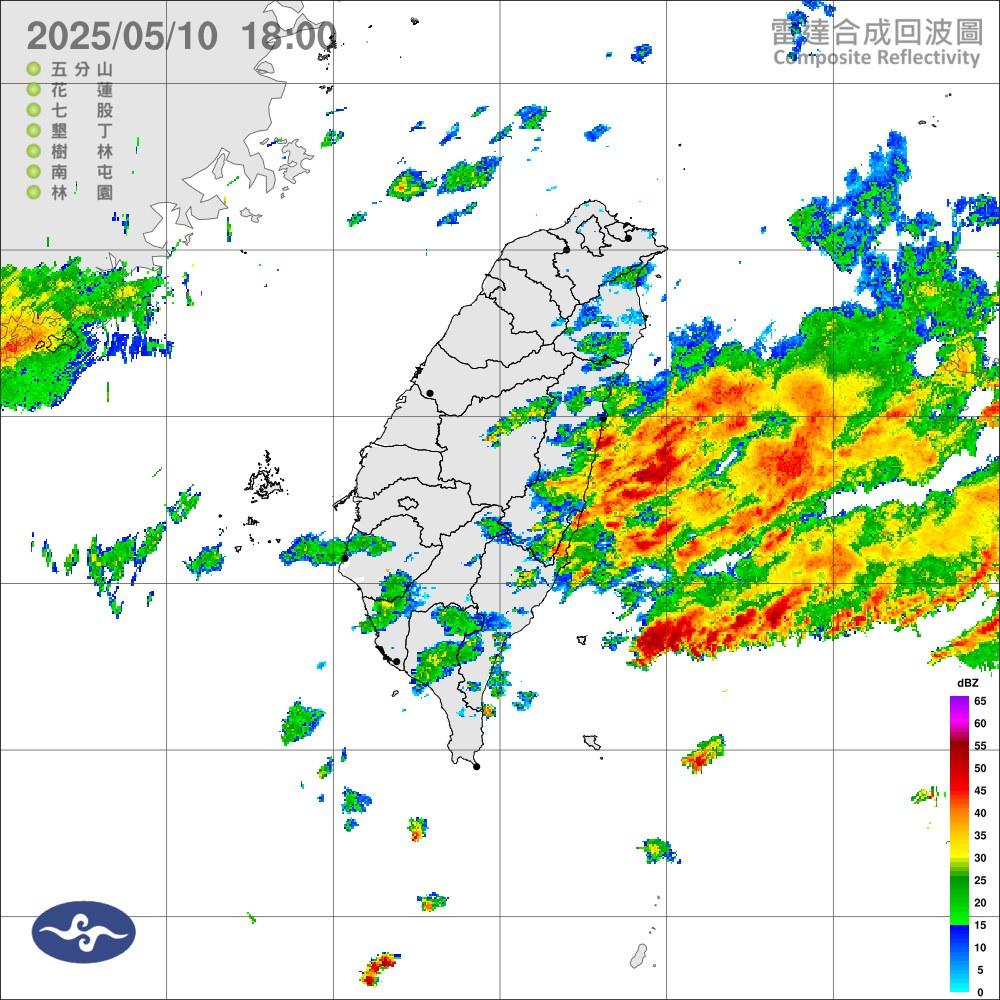 雷達回波圖。(圖/氣象署)