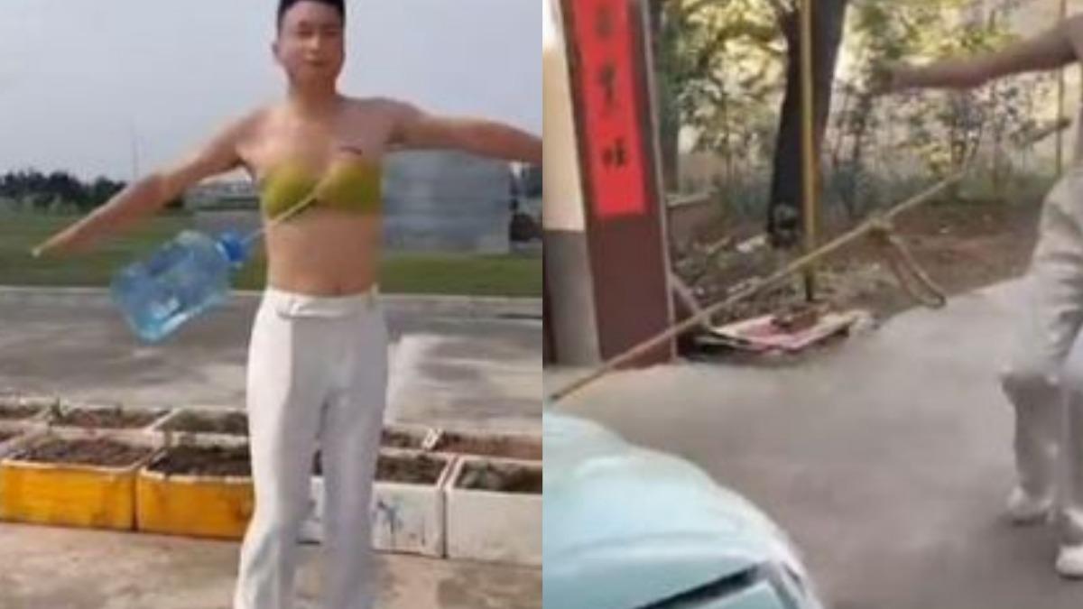 拖車、吊水桶都不掉!中國無肩帶內衣廣告爆紅 網笑翻:真的想買