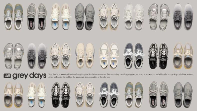 今年Grey Days 2025集結多達 17雙灰色經典鞋款。(圖/New Balance提供)