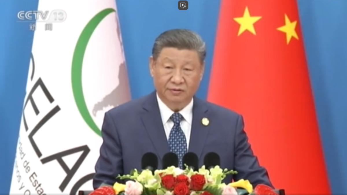 大陸國家主席習近平在中拉論壇發表談話(圖/CCTV13)