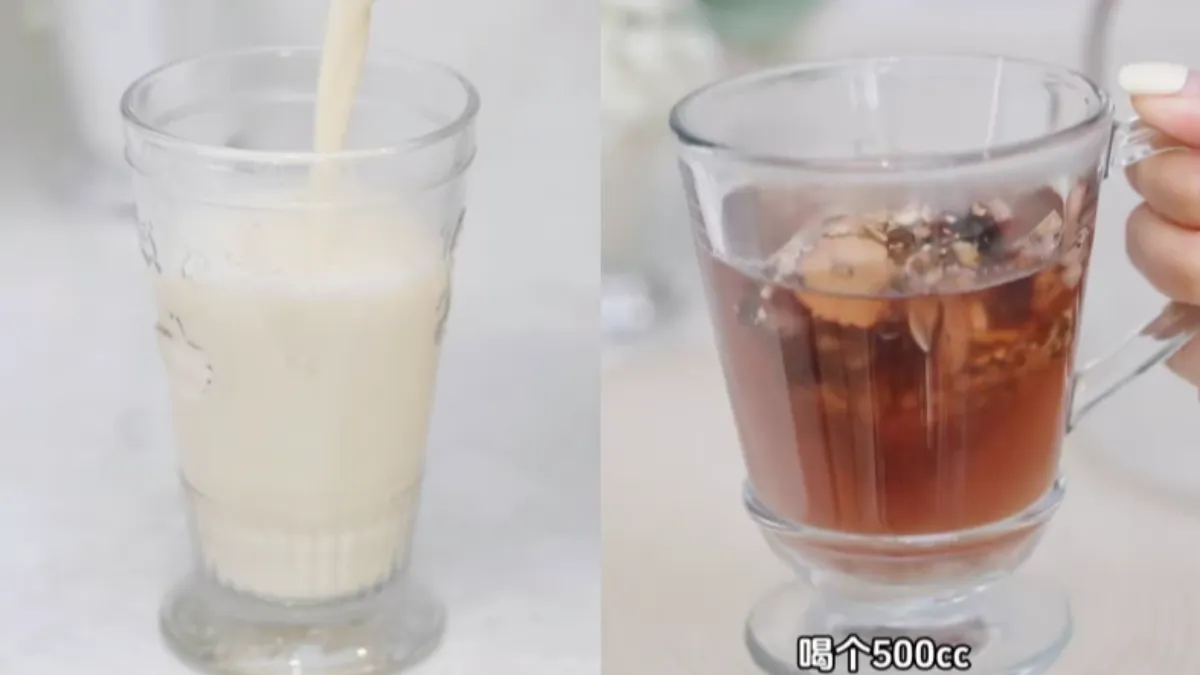 晚餐則以飲品代替正餐。（圖／翻攝自伊能靜小紅書）