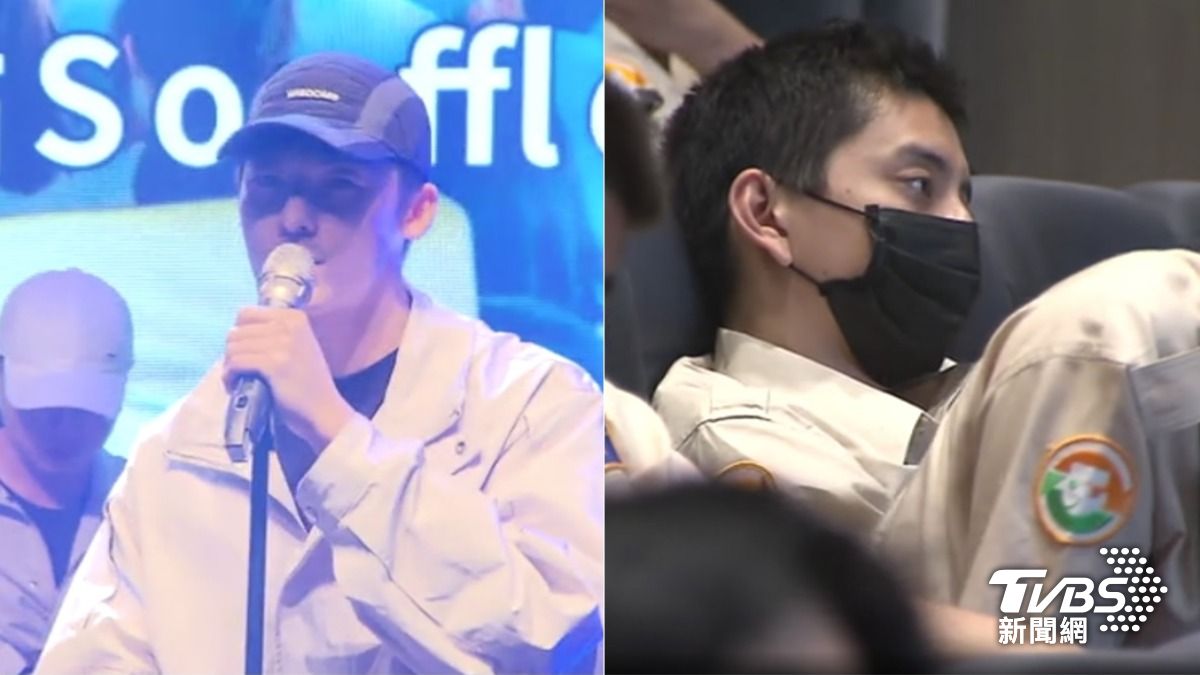 正在服替代役的王大陸在台下欣賞「學長」許光漢表演。(圖/TVBS)