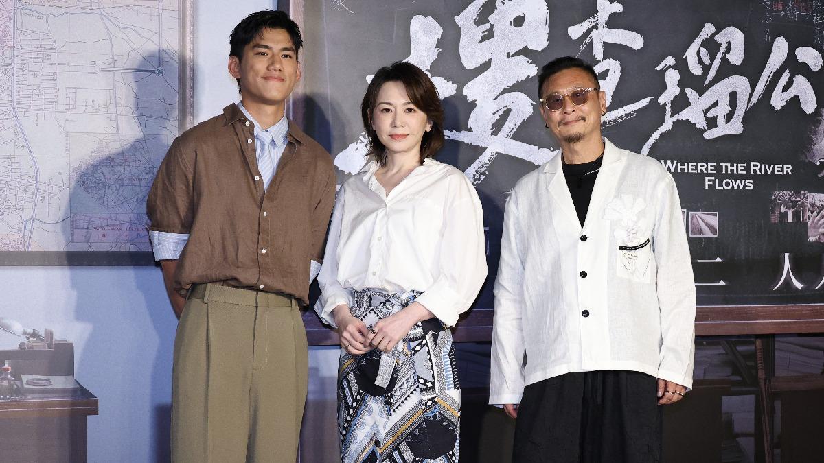 《搜查瑠公圳》(左起)朱軒洋、潘儀君、張世飾演一家人。(圖/記者張哲鳴攝影)