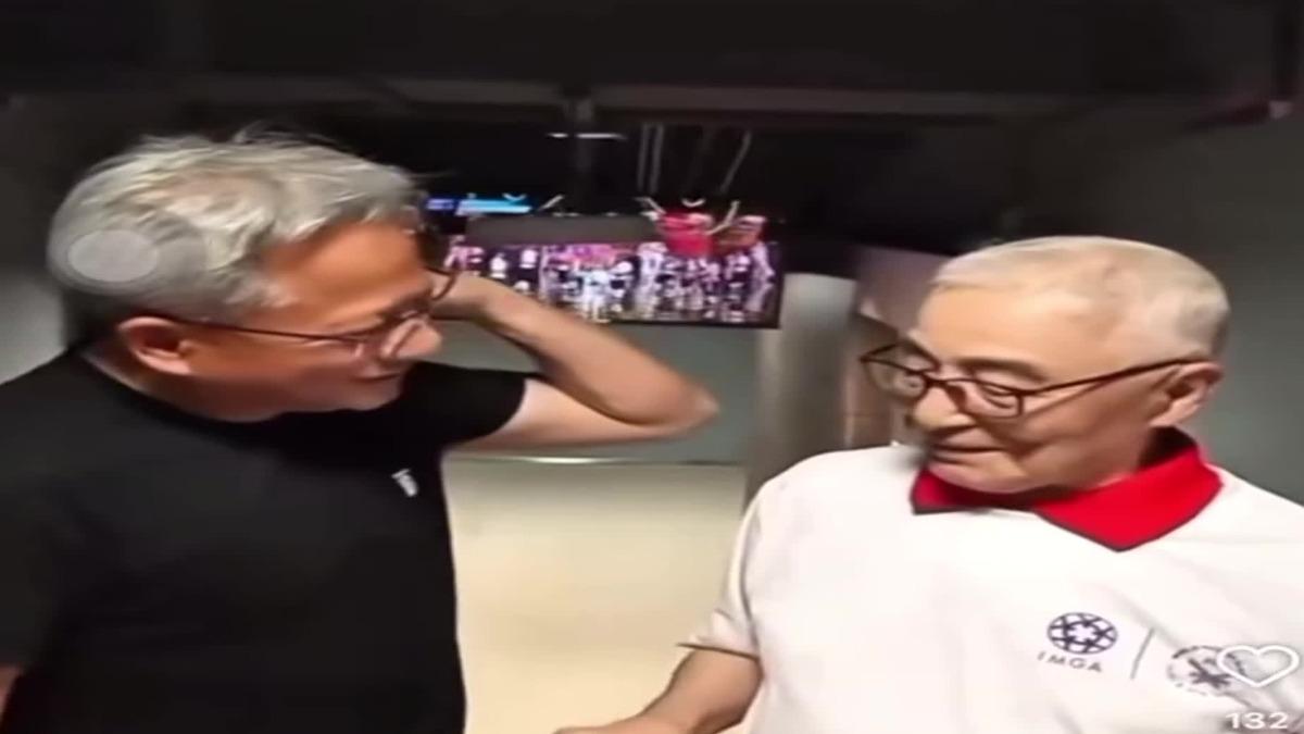 黃仁勳與林友茂的對話讓大家笑翻（圖／翻攝林友茂FB）