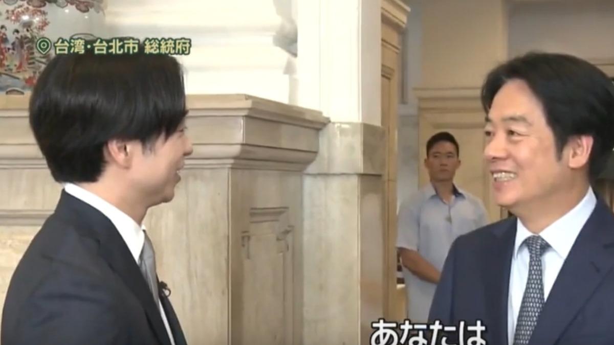 「嵐」成員櫻井翔的專訪賴總統節目，19日於日本電視台（NNN）播出（圖／翻攝NNN）