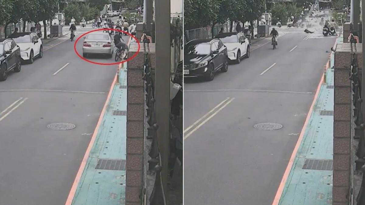 另一監視器曝光!78歲翁掃倒單車又加速衝撞 網轟:根本殺人