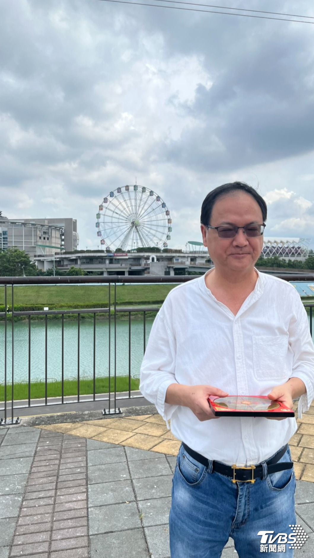 江柏樂今到外傳的輝達總部選地。(圖/江柏樂提供)