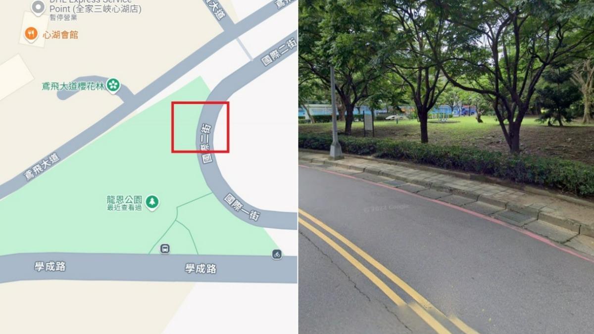 老翁肇事前曾在公園內做伸展運動。(圖/GoogleMaps)