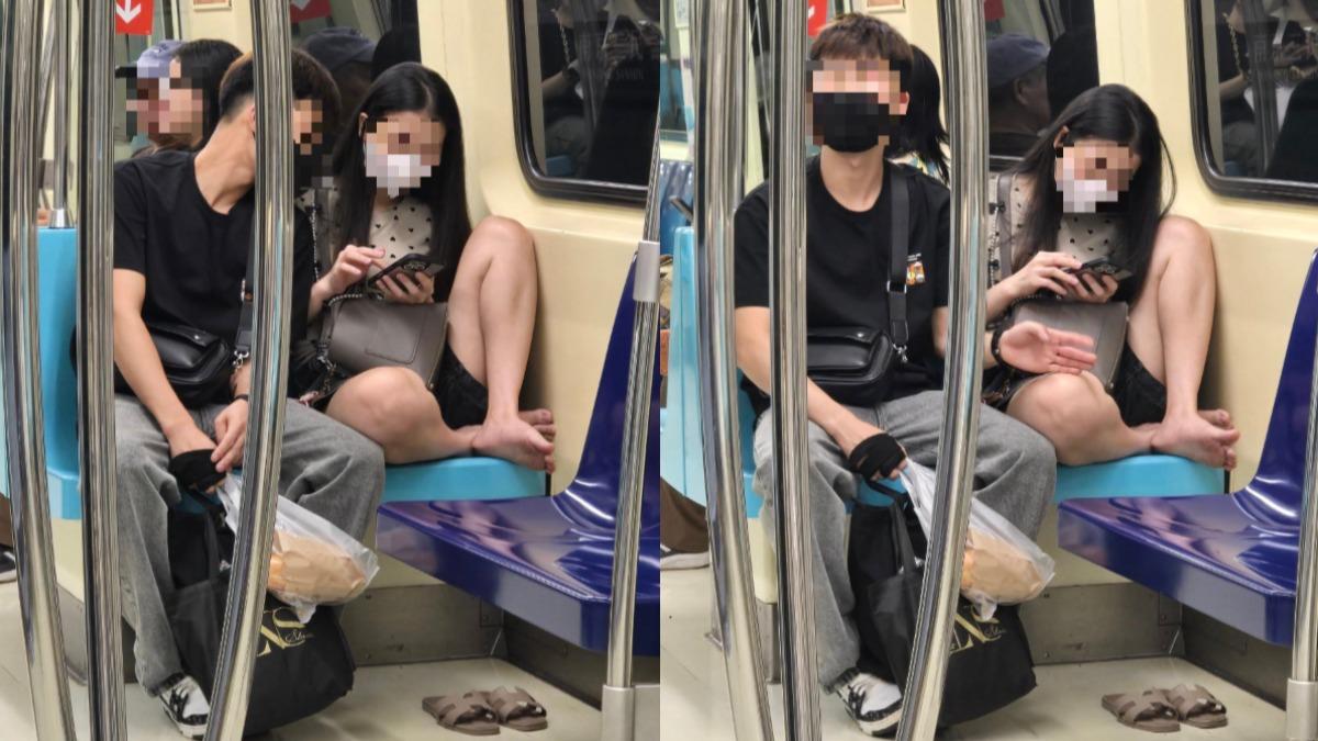 外籍女搭捷運「光腳踩椅子」!鞋扔一旁 陳鴻目擊怒開砲