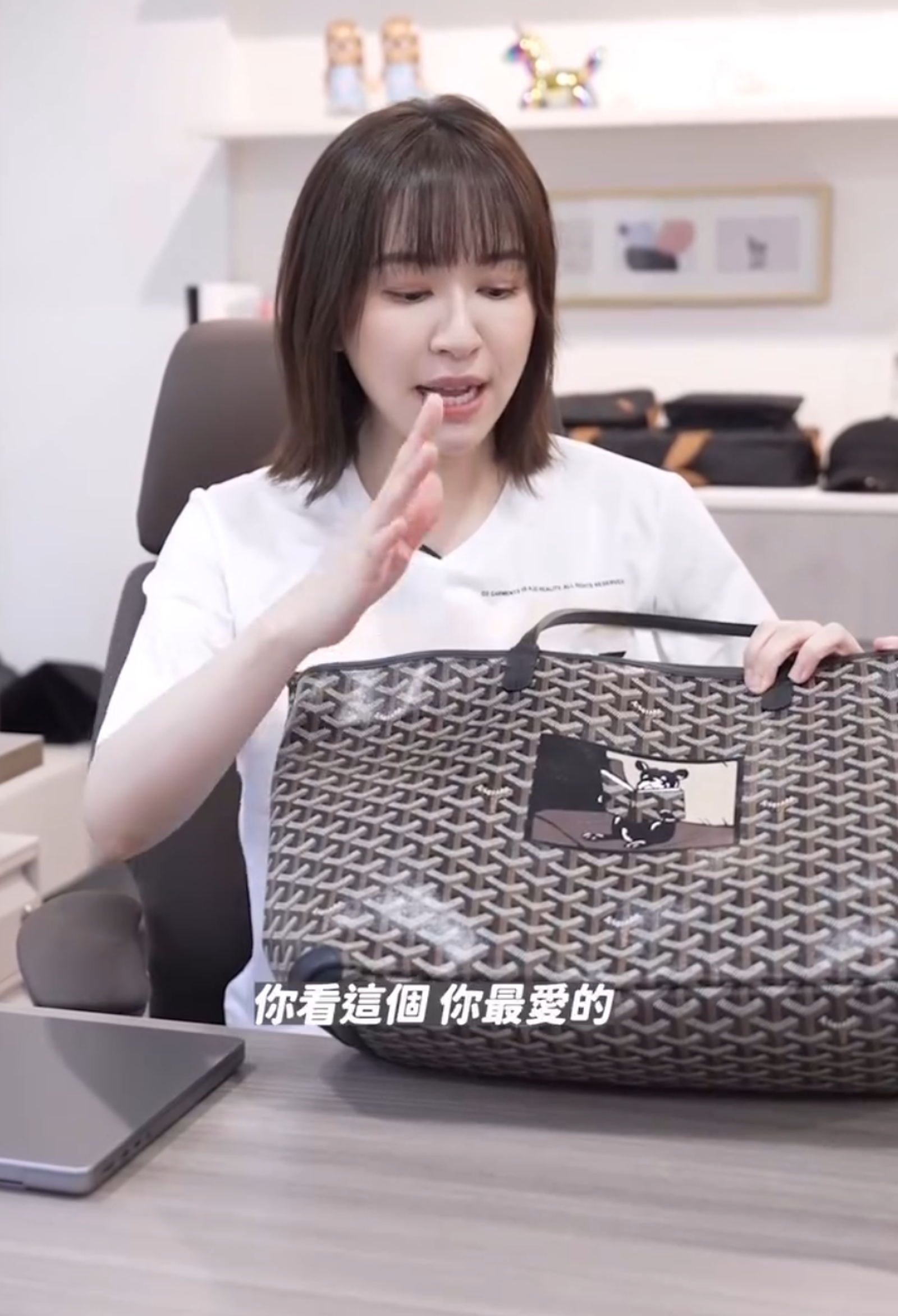 蔡依珊的生日禮物是Goyard大型托特包。（翻攝蔡依珊IG）