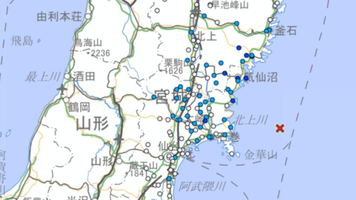 快訊/日本岩手、宮城外海發生規模4.5地震 多地有感