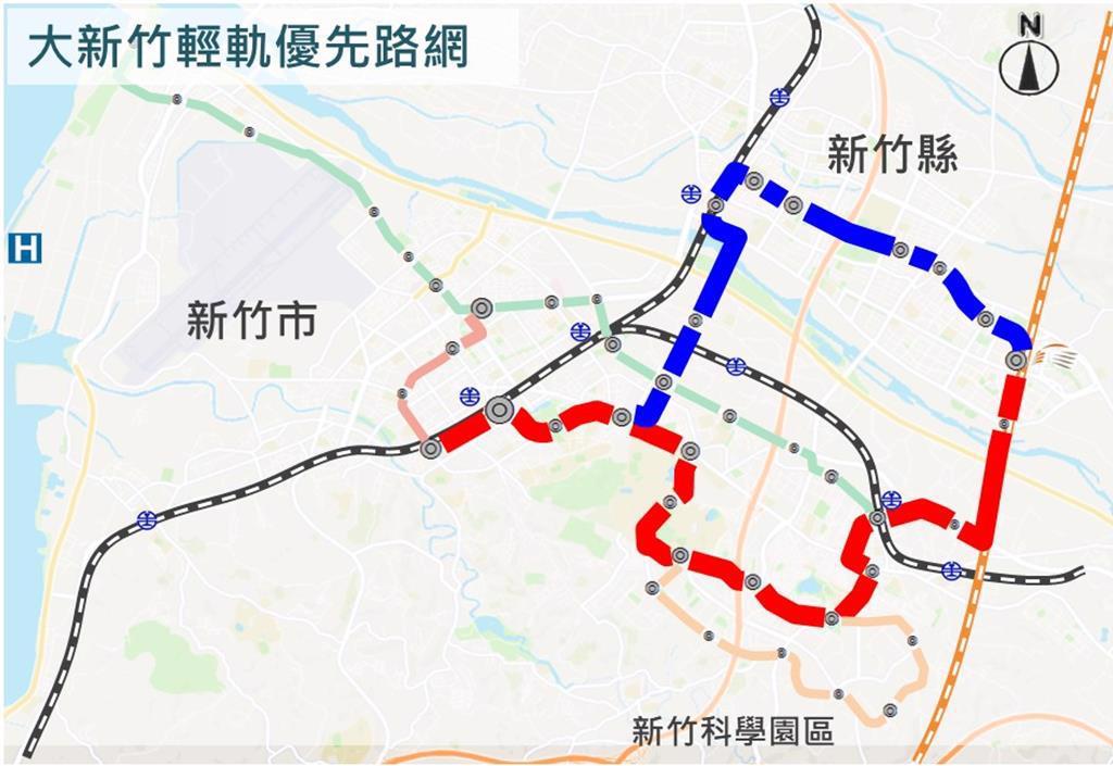 新竹市兩年前就公開「大新竹輕軌」的路網規劃。（圖／新竹市政府提供）
