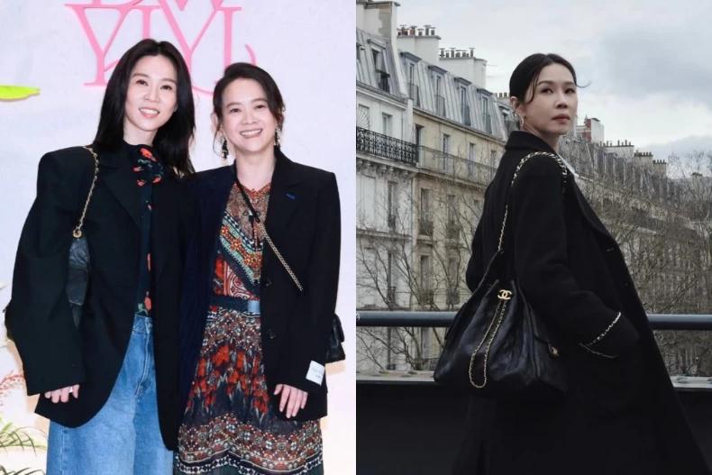 謝盈萱和曾寶儀出席納豆、依依婚禮。(圖/趙世平攝、翻攝自IG@yx_hsieh)