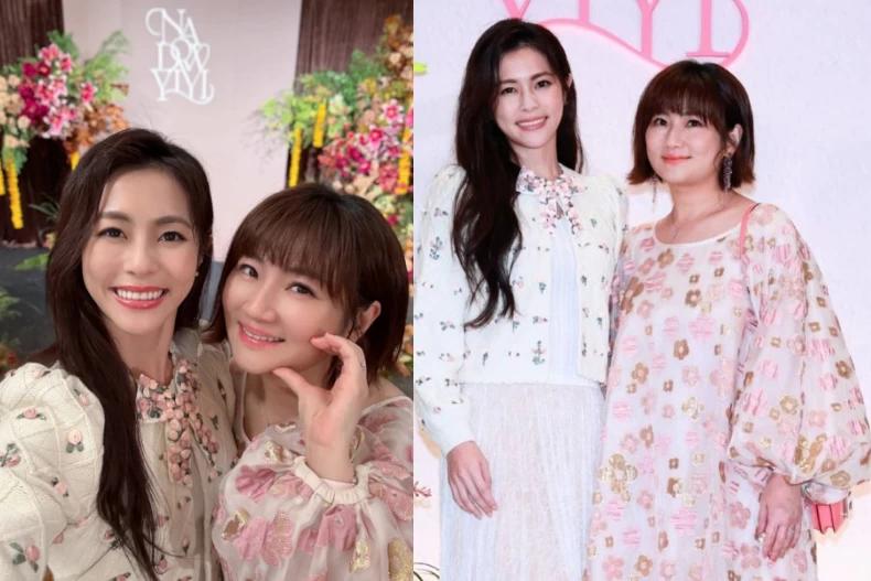 Selina和妹妹任容萱出席納豆、依依婚禮。(圖/翻攝自IG@lorenejen、趙世平攝)