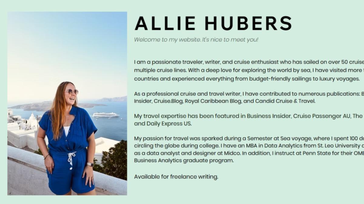 旅遊作家艾莉（Allie Hubers）在30歲前已造訪過64個國家。（圖／翻攝alliehubers.com）