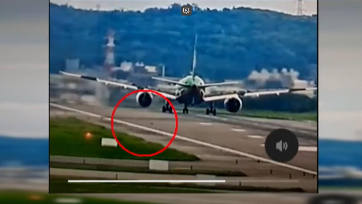 波音787-10客機遭鳥擊 長榮調派同型機載客(圖/桃機YT即時影像)