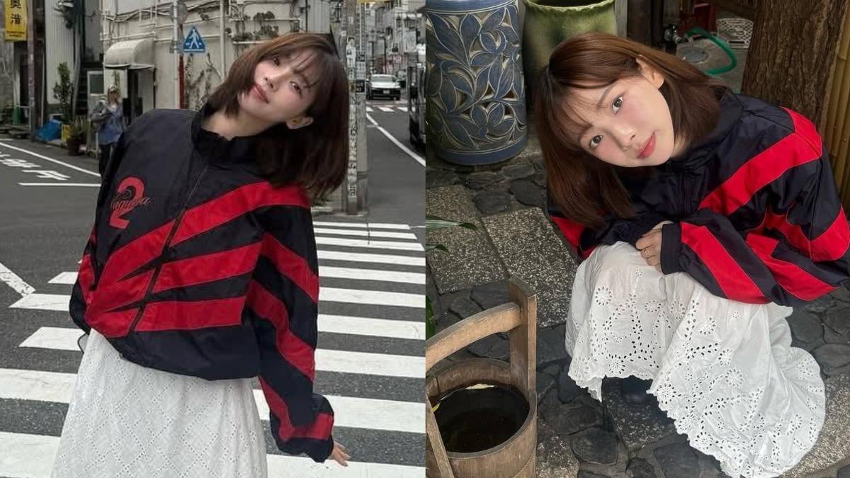 Karina因PO出身穿「紅色2號外套」的照片遭到炎上。（圖／翻攝自「@katarinabluu」IG）