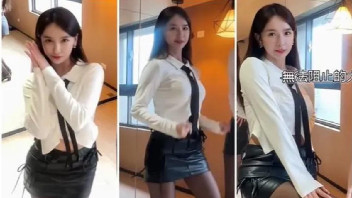 啦啦隊女神美到險出事!火辣OL裝上路 騎士狂回頭下秒撞車