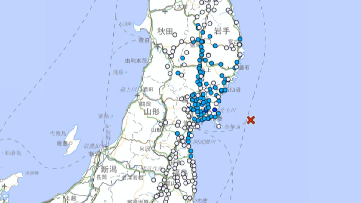 快訊/日本宮城縣外海規模4.8地震 仙台等多地有感