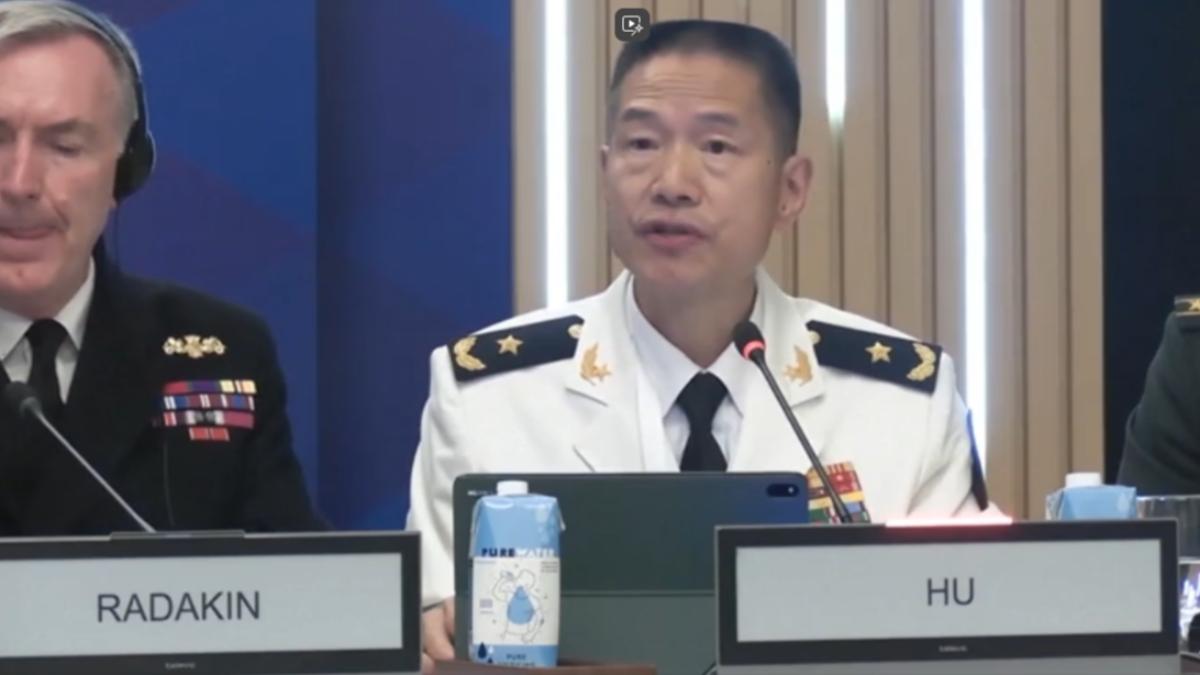大陸國防大學副校長 胡鋼鋒（圖／CCTV+）
