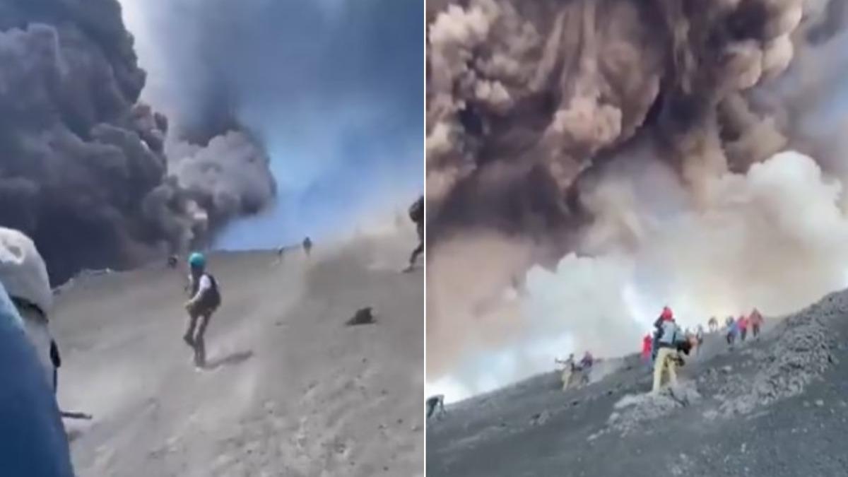 義大利火山噴發！遊客「不要命狂拍」　只差2步就遭殃