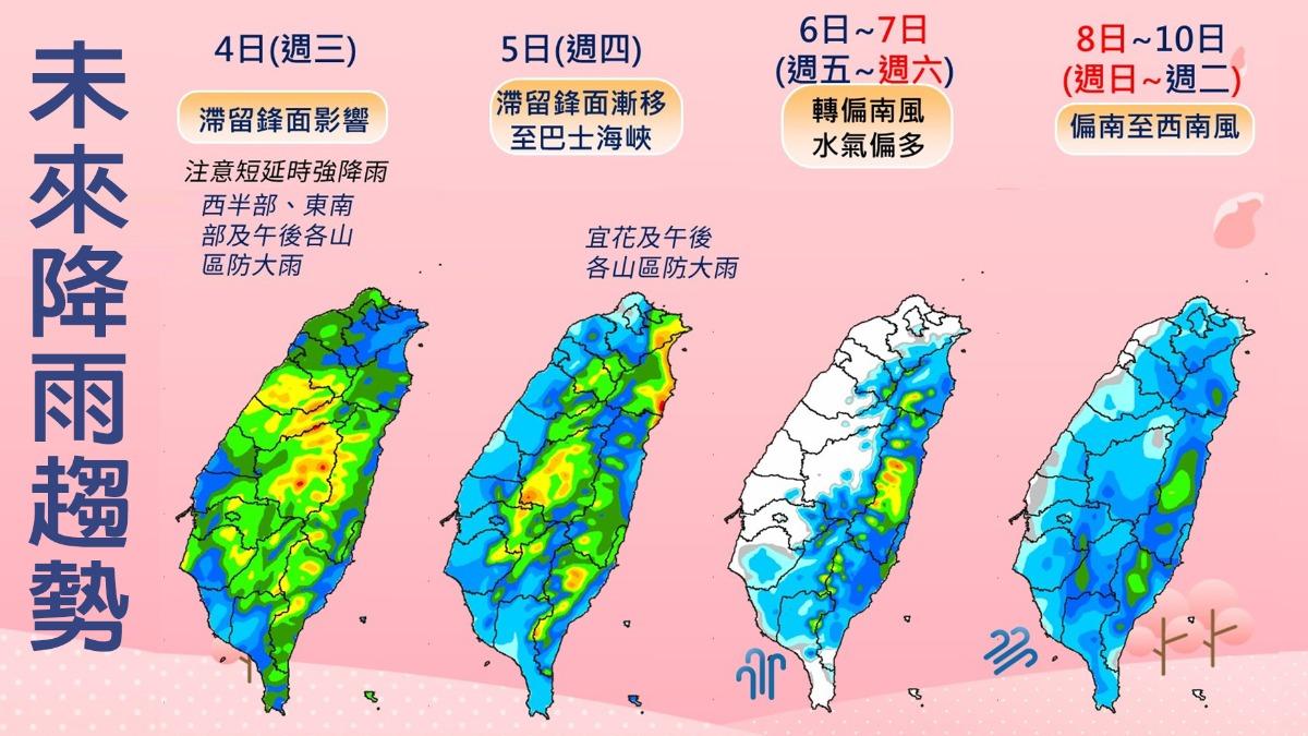 天氣/梅雨鋒面發威「雨彈狂炸」 專家:下週恐有熱帶擾動發展