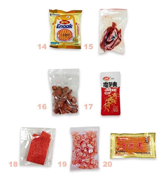 消基會採樣學童愛吃的零食樣品。(圖/消基會提供)