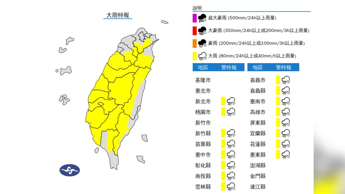 天氣/國家警報響了!大雷雨「狂轟6縣市」 防劇烈降雨、打雷