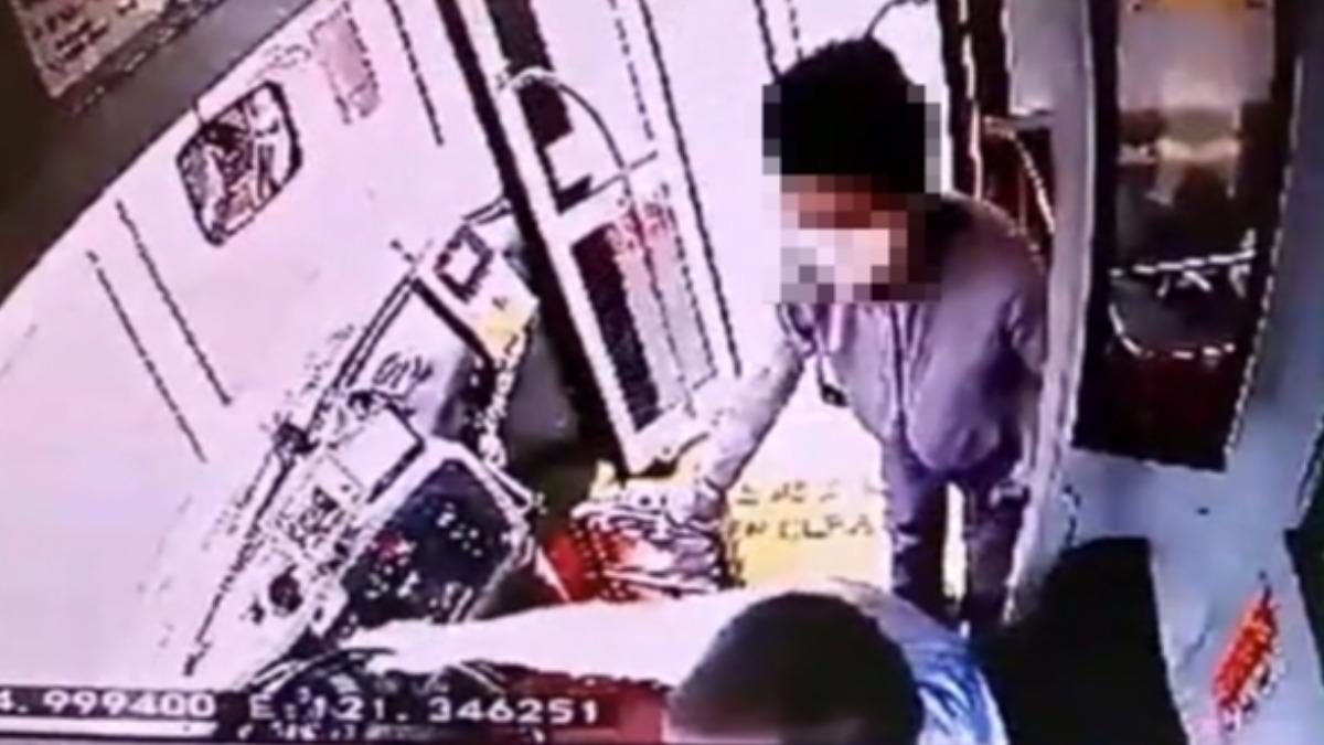 男乘客毆打司機。（圖／中壢客運提供）