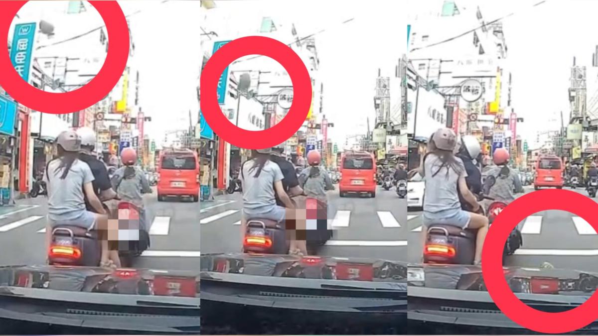 有片/禍從天降!台中男騎士載妹險遭蒲瓜爆頭 離奇畫面曝