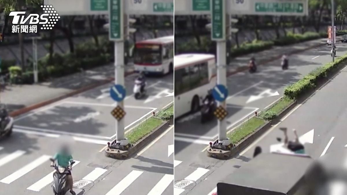 監視器拍下撞擊瞬間。（圖／TVBS）