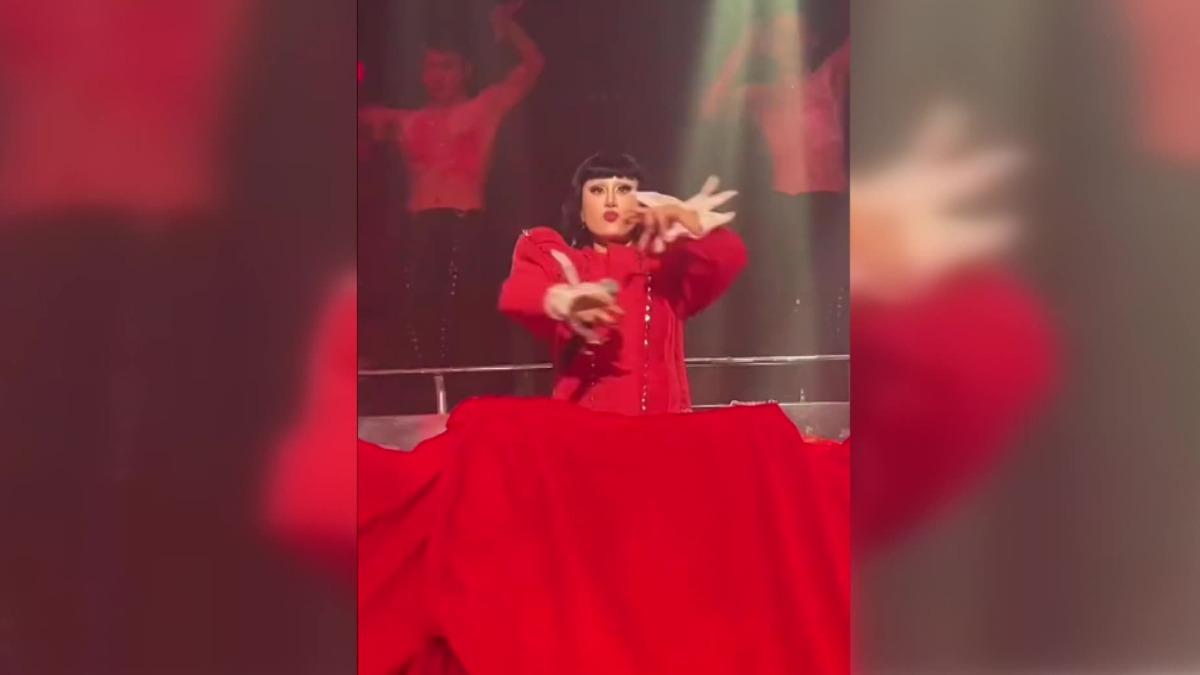 模仿Lady Gaga夜店表演影片暴紅。(圖/翻攝抖音)