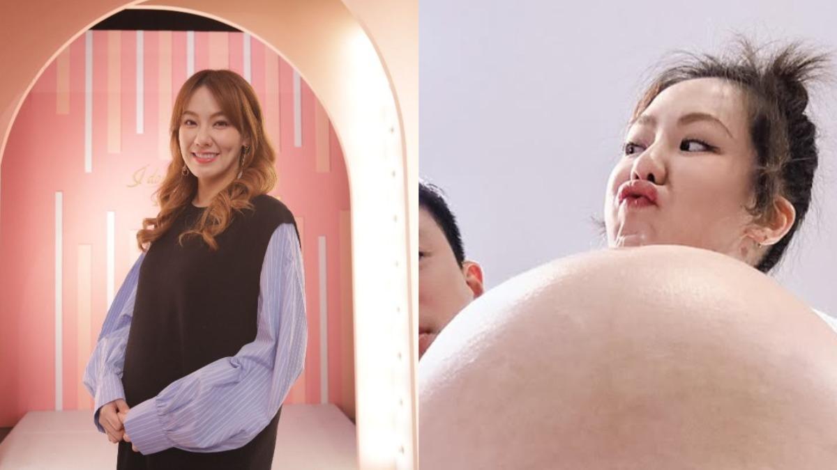 劉雨柔懷胎8個月「巨肚遮半身」!腹中突發巨響 男友急喊:快去醫院