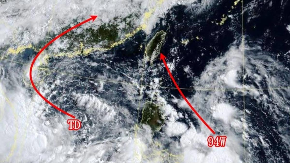 天氣/不只蝴蝶颱風!熱帶擾動94W增強「直衝台灣」 明起暴雨開炸