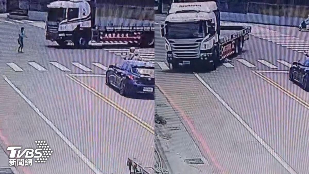 吳婦也被捲入車底下,所幸並未被輪胎壓到。(圖/TVBS)