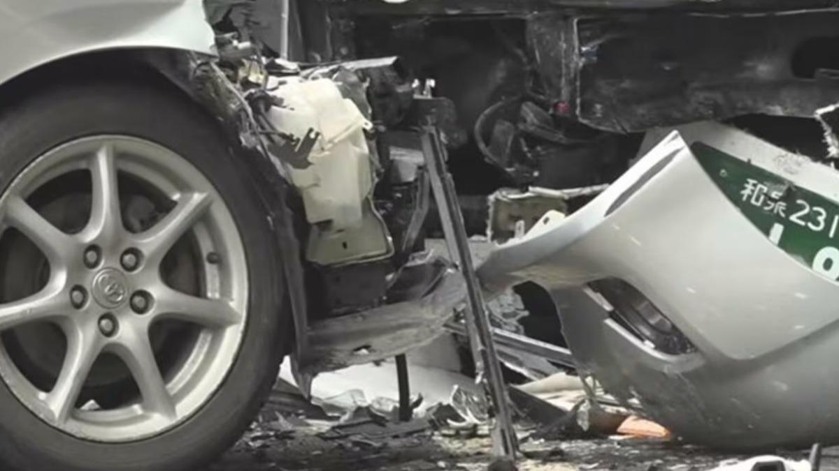 車禍現場照片。(圖/翻攝自 TBS News)