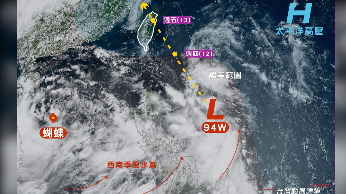 天氣/颱風蝴蝶沒來!新熱帶低壓「瞄準台灣」 專家估成颱機率
