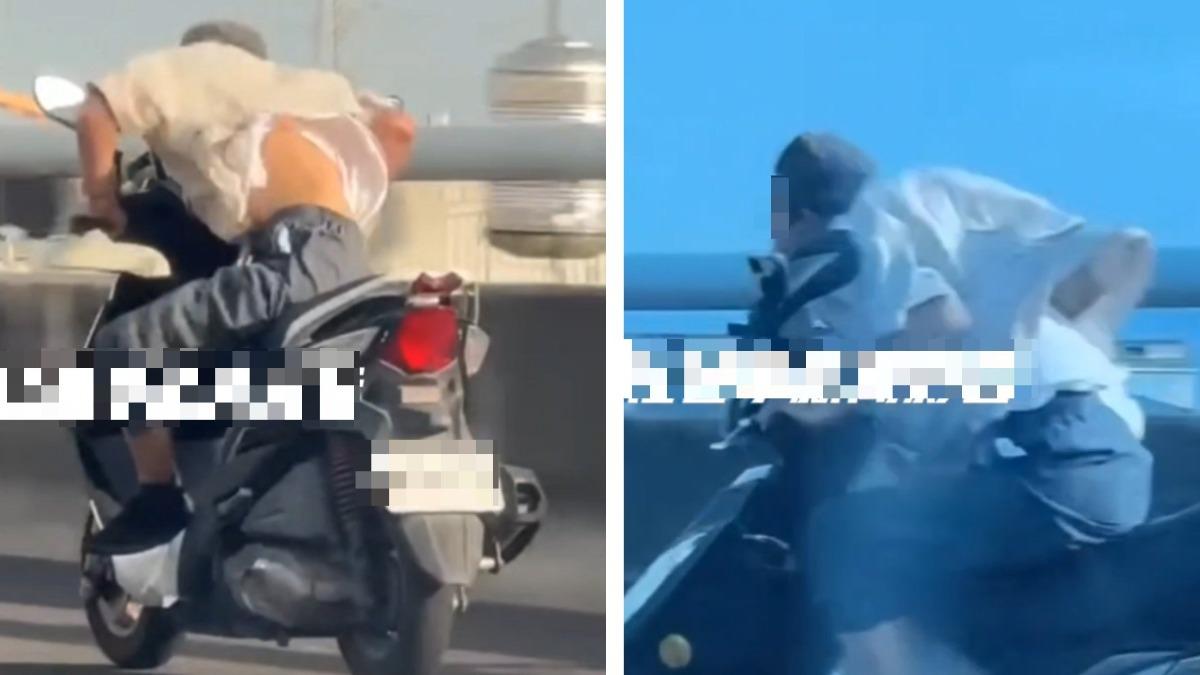 又見機車闖國道!男騎士未戴安全帽 飆速狂吼嚇壞人