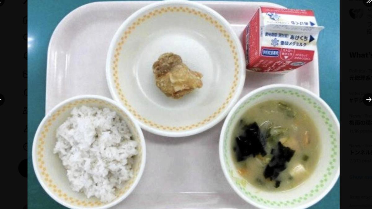 日小學營養午餐只有「一塊唐揚雞」挨轟 教委會:是餐盤太大
