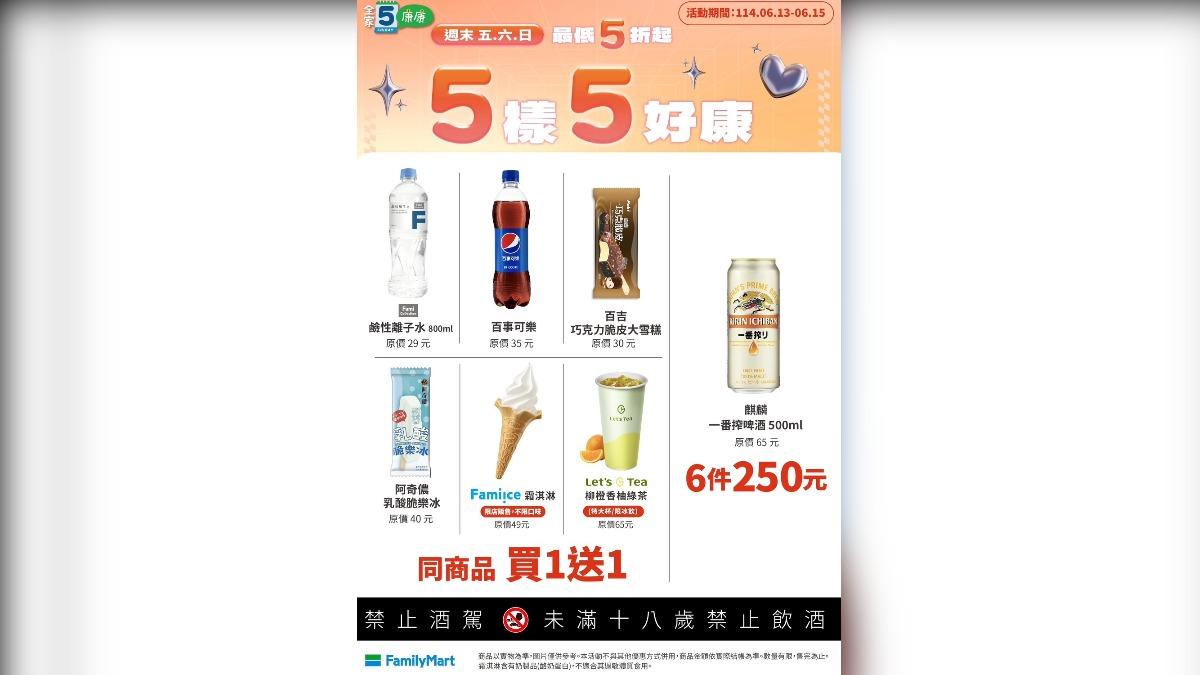 全家康康五優惠登場。(圖/業者提供)