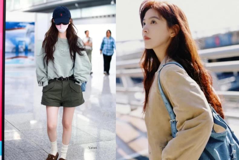 章若楠同款的 GIVENCHY Voyou bag in denim。(圖/翻攝自微博@章若楠official、VALURI)