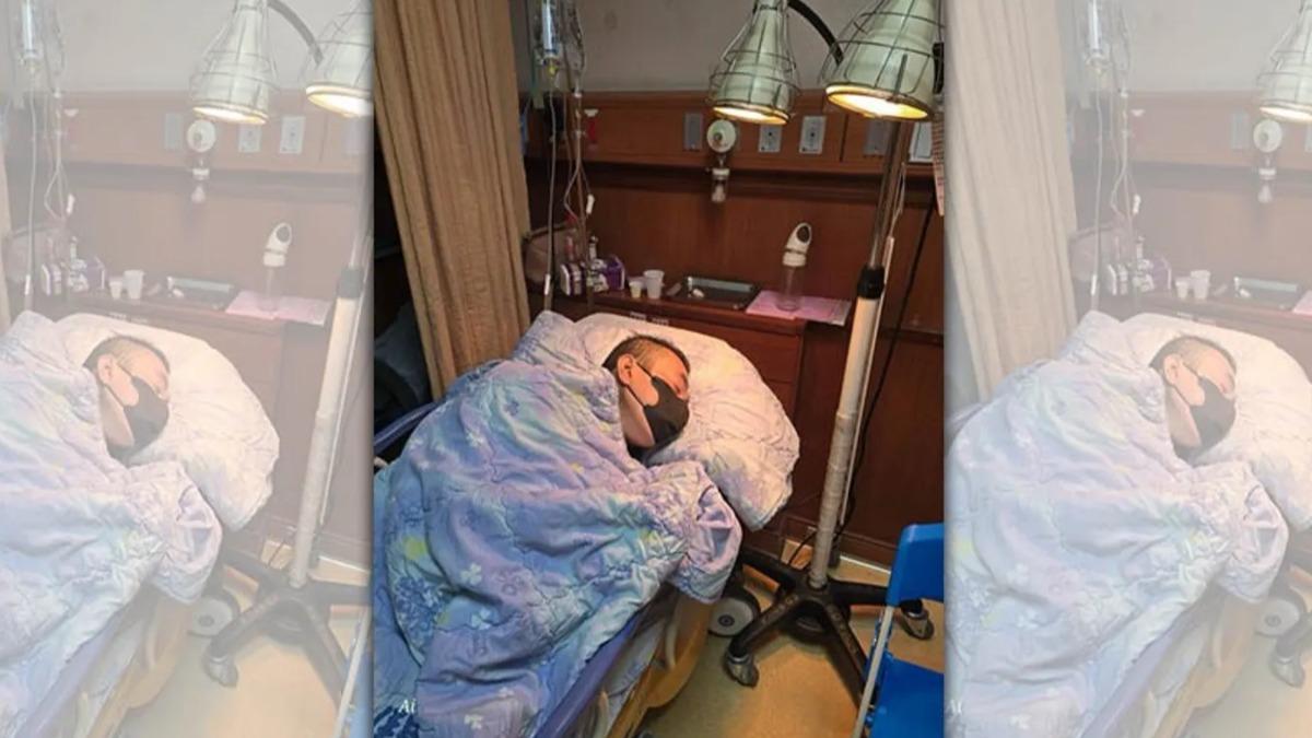 林明佐一度病危，目前在病床等候開刀中。（圖／家屬提供）
