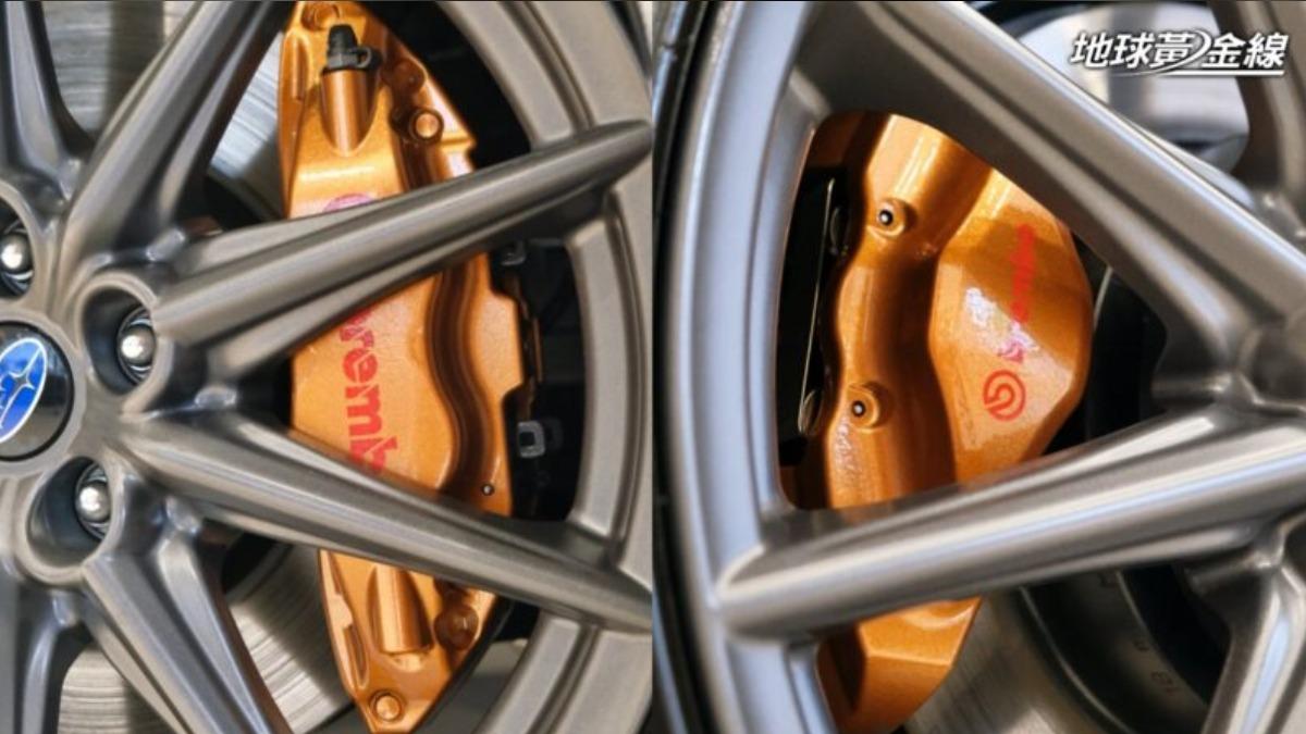 Brembo煞車系統採前四後二對向活塞設計,碟盤直徑也加大到前326mm、後316mm。(圖/地球黃金線)