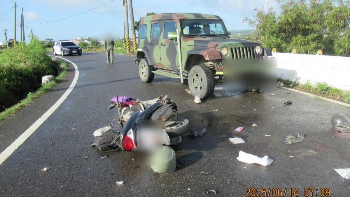 屏東車城「軍車與機車對撞」!女騎士送醫不治 雙方均無酒駕