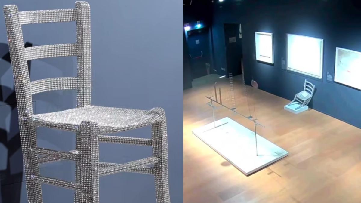 偷坐藝術品!150萬「水晶梵谷椅」瞬間解體 情侶落跑